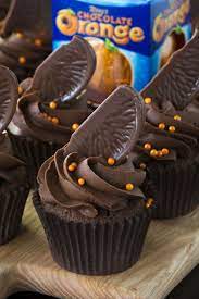 Chocolate Orange Cupcakes Topped With Chocolate Orange Buttercream A Slice Of Chocolate Orange And O Chocolate Orange Cupcakes Cupcake Recipes Orange Cupcakes