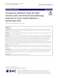 Pdf Comparison Between Erigo Tilt Table Exercise And Conventional Physiotherapy Exercises In Acute Stroke Patients A Randomized Trial