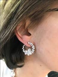 Esther Fortunoff Tried On These Sensational Earrings During Jewelryweek In Las Vegas Diamond Earrings Studs Diamond Hoop Earrings Gold Earrings Studs