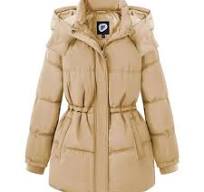 Women's Winter Puffer Coat Cropped Down Jacket with Removable Hood Coats