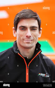 Tim Wright (GBR) Sahara Force India F1 Team Race Engineer. Formula One  Testing, Day 3, Saturday 22nd February 2015. Barcelona, Spain Stock Photo