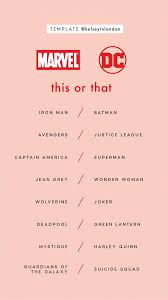 Marvel Or Dc This Or That Instagram Story Template By Kelseyinlondon Instastory Story Instagram Story Template Instagram Story Questions Movie To Watch List