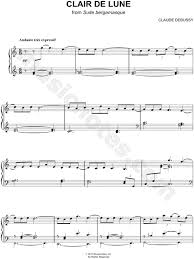 It is best for left hand to take all the semiquavers on the 2nd beat of bars 27 & 28, so that right hand is free to make a smooth join of the. Claude Debussy Clair De Lune Sheet Music Easy Piano Piano Solo In C Major Transposable Download Print Sku Mn0088984