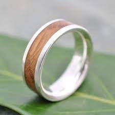 Lados Bourbon Barrel Wood With Sterling Silver Ring Wood Wedding Ring Bourbon Barrel Barrel Wedding