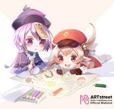 I play klee and qiqi together just because qiqi has crazy healing, fischl is more than enough for me to proc elemental reactions. Qiqi Klee Rose 4r0 Illustrations Art Street