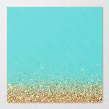 No matter what the occasion, these rose gold party decorations will add sparkling elegance. Sparkling Gold Glitter Confetti On Aqua Teal Damask Background Canvas Print By Better Home Society6