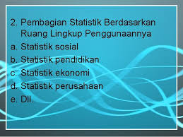 Pembagian statistik berdasarkan ruang lingkup penggunanya. Statistik Abdul Kadir Arno Se Sy M Si