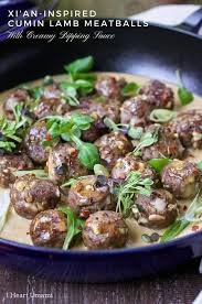 Oven Roasted Cumin Lamb Meatballs With Faux Peanut Sauce Recipe Cumin Lamb Delicious Meatball Recipe Lamb Meatballs
