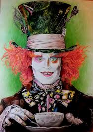 I love the photo of johnny depp as the mad hatter and wanted to replicate the look as much as possible for the photo. Mad Hatter Colored Pencil 11 X14 Drawing