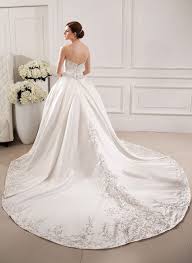 Us 285 00 Ball Gown Sweetheart Cathedral Train Satin Wedding Dress With Embroidered Beading Sequins Jj S House Wedding Dress Train Satin Wedding Dress Ballgown Ball Gown Wedding Dress