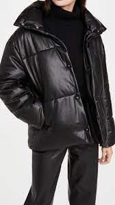 Avec Les Filles Faux Leather Puffer Jacket In 2021 Leather Puffer Jacket Puffer Avec Les Filles