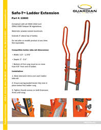 Guardian Safe T Ladder Extension System Instructions Manualzz