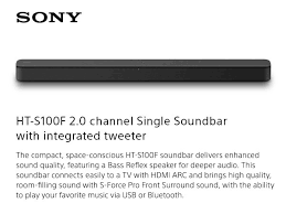 User manual instruction guide for sound bar hts100f sony corporation. Sony 2 0inch 120w Single Soundbar With Bluetooth Ht S100f Buy Online At Best Price In Uae Amazon Ae