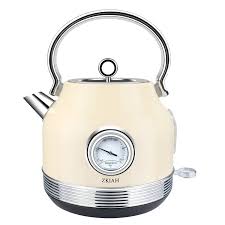 Joy resolve, makers of the barisieur, the revolutionary coffee maker alarm clock that wakes you up with a freshly brewed tea or coffee. Amazon Com Zkiah Electric Kettle 1 7l Stainless Steel Vintage Fast Boiler Tea Kettle Water Heater With Temperature Dial Boil Dry Protection Automatic Shut Off Electric Kettle Beige Kitchen Dining