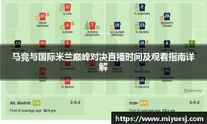 马竞与国际米兰巅峰对决直播时间及观看指南详解- 亿万先生·(中国 ...
