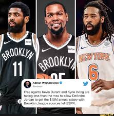Taking Less Than The Max To Allow Deandre Jordan To Get The 10m Annual Salary With Brooklyn League Sources Tell Espn Ifunny Espn Kevin Durant Kyrie Irving