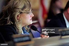 Barb Phillips, a school bus driver, yells while protestering against...  News Photo