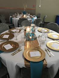 See more ideas about teal table, tiffany party, tiffany bridal shower. Teal And Gold Table Settings Novocom Top