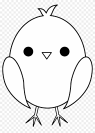 Cute Baby Chick Line Art Drawing Clipart 3924558 Pikpng