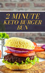 The Famous Keto Two Minute Burger Bun Has Been Shared Over Half A Million Times For Good Reason It S Easy Healthy Deliciou Burger Buns Keto Buns Keto Burger