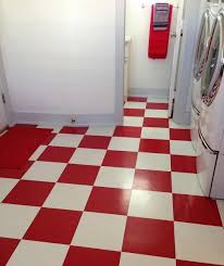 Elizabeth S Red And White Kitchen And Cath Kidston Cowboy Wallpaper Red And White Kitchen White Tile Floor White Tile Kitchen Floor