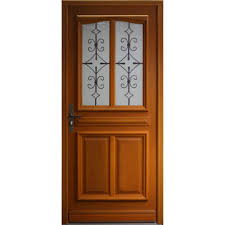Porte D Entree Bois Meranti Maltes Essentiel H 215 X L 90 Cm Vitree Pou Droit Porte Entree Bois Bois Panneau Polyurethane