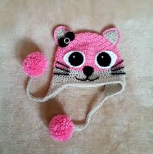 Crochet Kitty Cat Newborn Baby Girl Hat Made To By Fridaysfactory Touca De Croche Touca De Bebes Touca De Croche Infantil