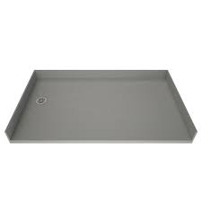 Tile Redi Redi Base 30 In X 60 In Single Threshold Shower Base In Grey With Right Drain 3060r Pvc Tile Redi Shower Base Shower Pan