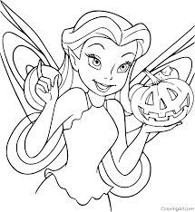 Great and fun coloring pages for kids we have one of the best coloring pages for kids collection online. Tinkerbell Holds A Jack O Lantern Coloring Page Coloringall
