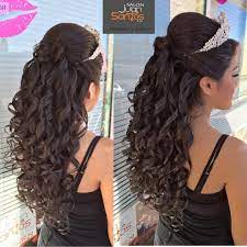 Our virtual hairstylist easyhairstyler (or online makeover) is the new online problem solver for girls thousands of hairstyles inspired by up to date international hairstyle trends as well as current. 20 Absolutely Stunning Quinceanera Hairstyles With Crown Quinceanera Quince Hairstyles Curls For Long Hair Wedding Hairstyles For Long Hair