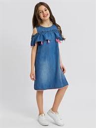 Puskul Detayli Volanli Jean Elbise 8s3960z4 H45 Elbise The Dress Giyim