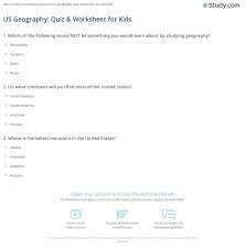 I just want some answers. Us Geography Quiz Worksheet For Kids Study Com