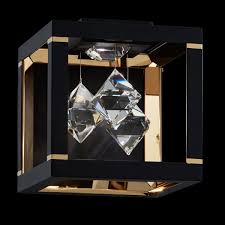 Perigold.com has been visited by 10k+ users in the past month Swarovski Fyra Led Wall Light Black Clear Crystals Sqb110e Bk1s Kes