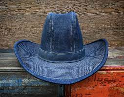 Really Love This From The Etsy Shop Rebelfrayvintage Https Etsy Me 2nzehdp Etsy Accessories Hat Cowboyhat Cowboy Hats Denim Western Western Cowboy Hats