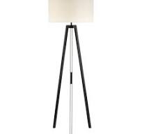 Ian K. Fowler Longhill Large Tripod Floor Lamp in Aged Iron with Linen  Shade W21.5" x H64"