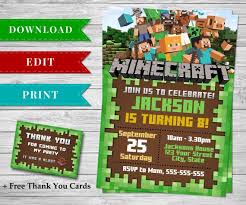 Check out our minecraft background selection for the very best in unique or. Minecraft Inspired Editable Printable Diy Birthday Party Invitation Minecraft Invitations Minecraft Party Invitations Minecraft Birthday Party