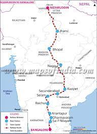 Bangalore To Secunderabad Distance By Road 12430 - 22692/Rajdhani Route Map From Nizamuddin To Bengaluru