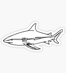 Black And White Shark Stickers Bull Shark Stickers Bull Shark Shark Shark Tattoos
