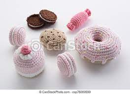 It's a fabulous free pattern you will love. Handmade Knitted Toys Cute Amigurumi Pink And Chocolate Buns Cookies Macarons And Donut Toys Crochet Miniature Stuffed Canstock