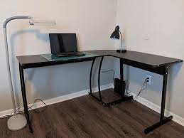 Nearly full l shaped desk with optional space saving monitor shelf: Amazon Com Mr Ironstone L Shaped Desk 50 8 Computer Corner Desk Home Gaming Desk Office Writing Workstation With Larg L Shaped Desk Corner Desk Workstation