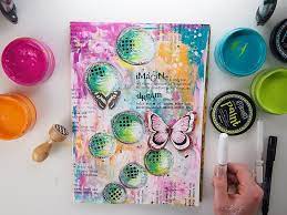 Easy Mixed Media Journal Page 12 Using Dylusions Visible Image Stamps Art Journal Techniques Art Journal Tutorial Art Journal