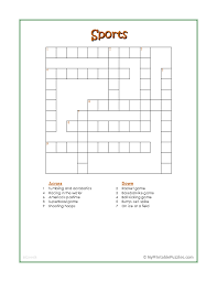 Check spelling or type a new query. Sports Crossword Puzzle Beginner My Printable Puzzles