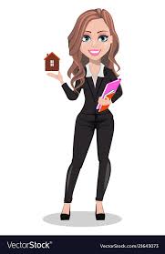 Beautiful Realtor Woman A Real Estate Agent Vector Image On Vectorstock Business Women Real Estate Agent Business Cartoons