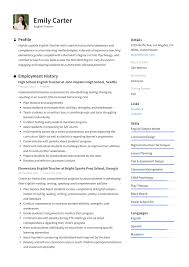 English School Teacher Resume Template In 2020 Resume Examples Resume Guide Resume Writing