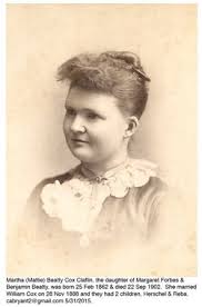 Martha “Mattie” Beatty Claflin (1861-1902)