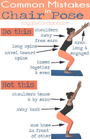 Common Mistakes In Chair Pose Yoga Asanas How To Do Yoga Bikram Yoga