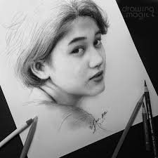 10 Potret Lukisan Wajah Kece Artis Dengan Sketsa Pensil Mirip Banget