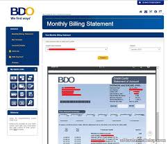 How To View Your Bdo Credit Card Billing Statement Statement Of Account Credit Card Statement Credit Card Credit Card First