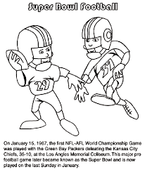 First Super Bowl Football Game Coloring Page Super Bowl Football Super Bowl Kids Super Bowl