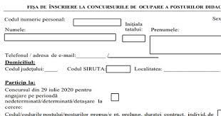 Cerere inscriere concurs de titularizare 2019. Model Nou Fisa De Inscriere Pentru Titularizare 2020